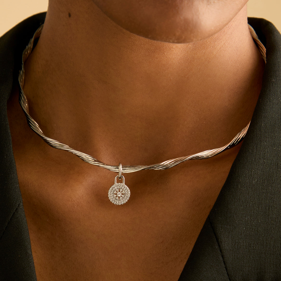 Hoop Charms - Pavé Star Charm in Silver - Talisman Charm - Astrid &amp; Miyu