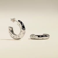 Cosmic Star Dome Hoops in Silver-Astrid &amp; Miyu