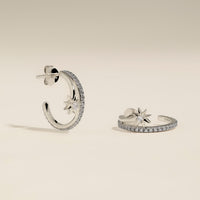 Cosmic Illusion Crystal Hoops in Silver-Astrid &amp; Miyu