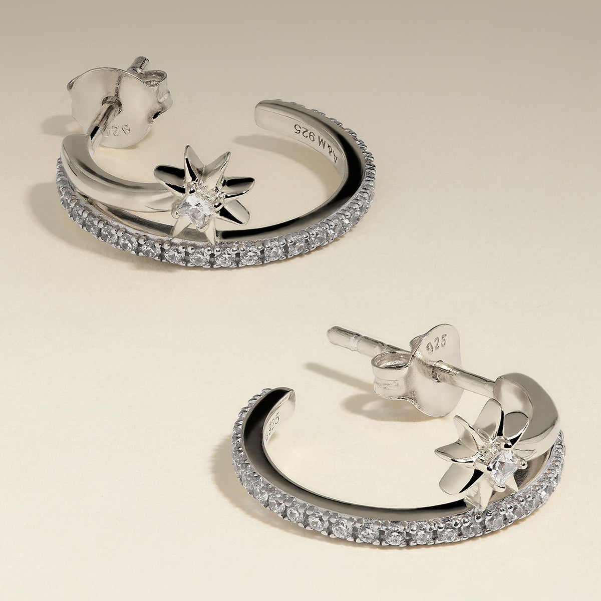 Cosmic Illusion Crystal Hoops in Silver-Astrid &amp; Miyu