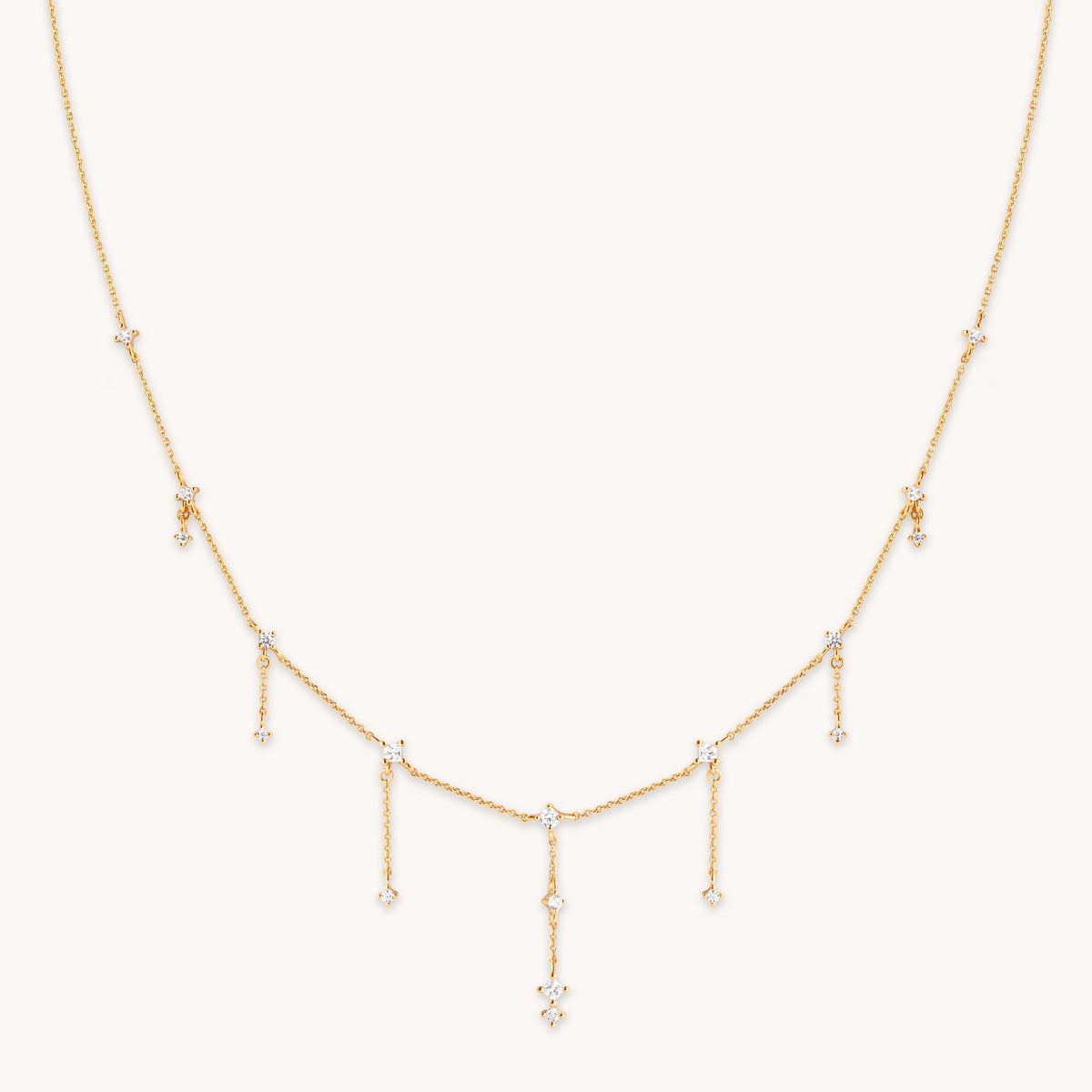 18k Gold Plated Jewellery - Cosmic Charm Drop Necklace in Gold - Necklaces - Astrid &amp; Miyu
