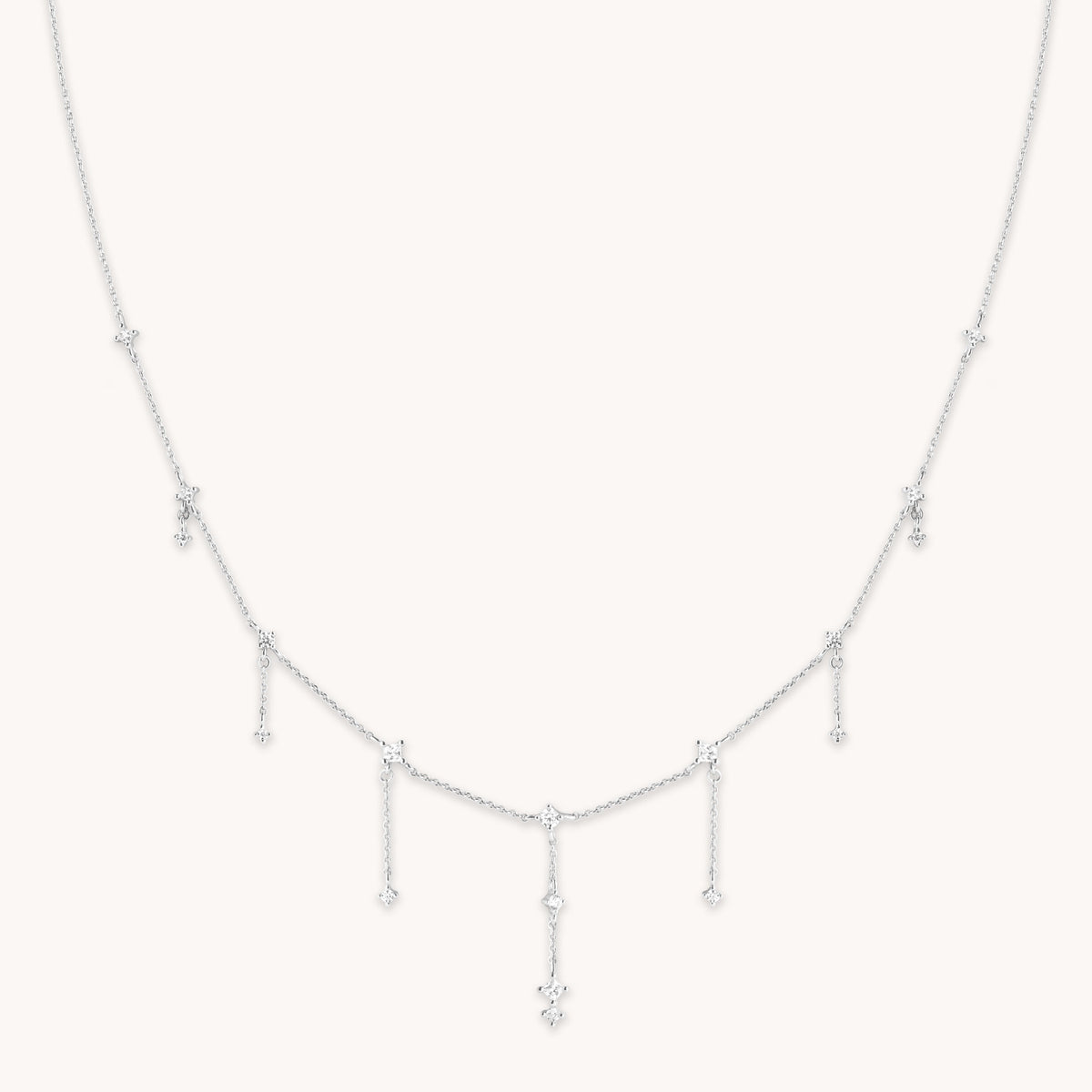 Necklaces & Bracelets - Cosmic Charm Drop Necklace in Silver - Necklaces - Astrid &amp; Miyu