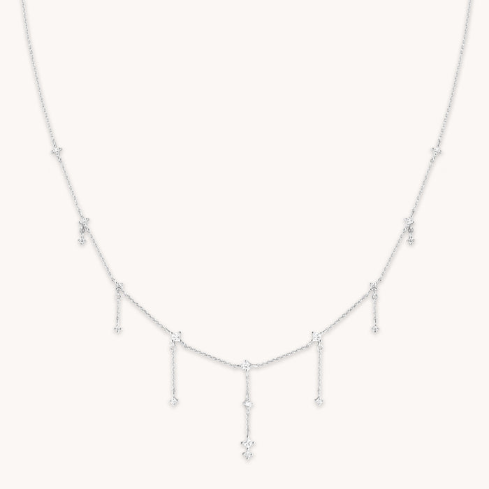 Necklaces & Bracelets - Cosmic Charm Drop Necklace in Silver - Necklaces - Astrid &amp; Miyu
