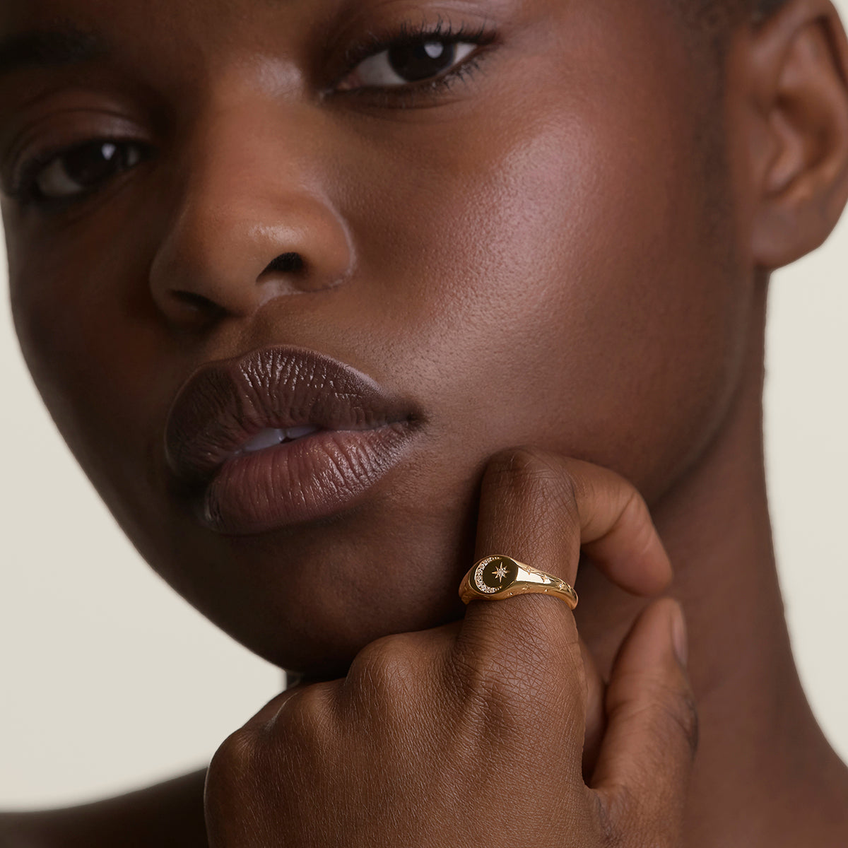 Cosmic Signet Ring in Gold-Astrid &amp; Miyu