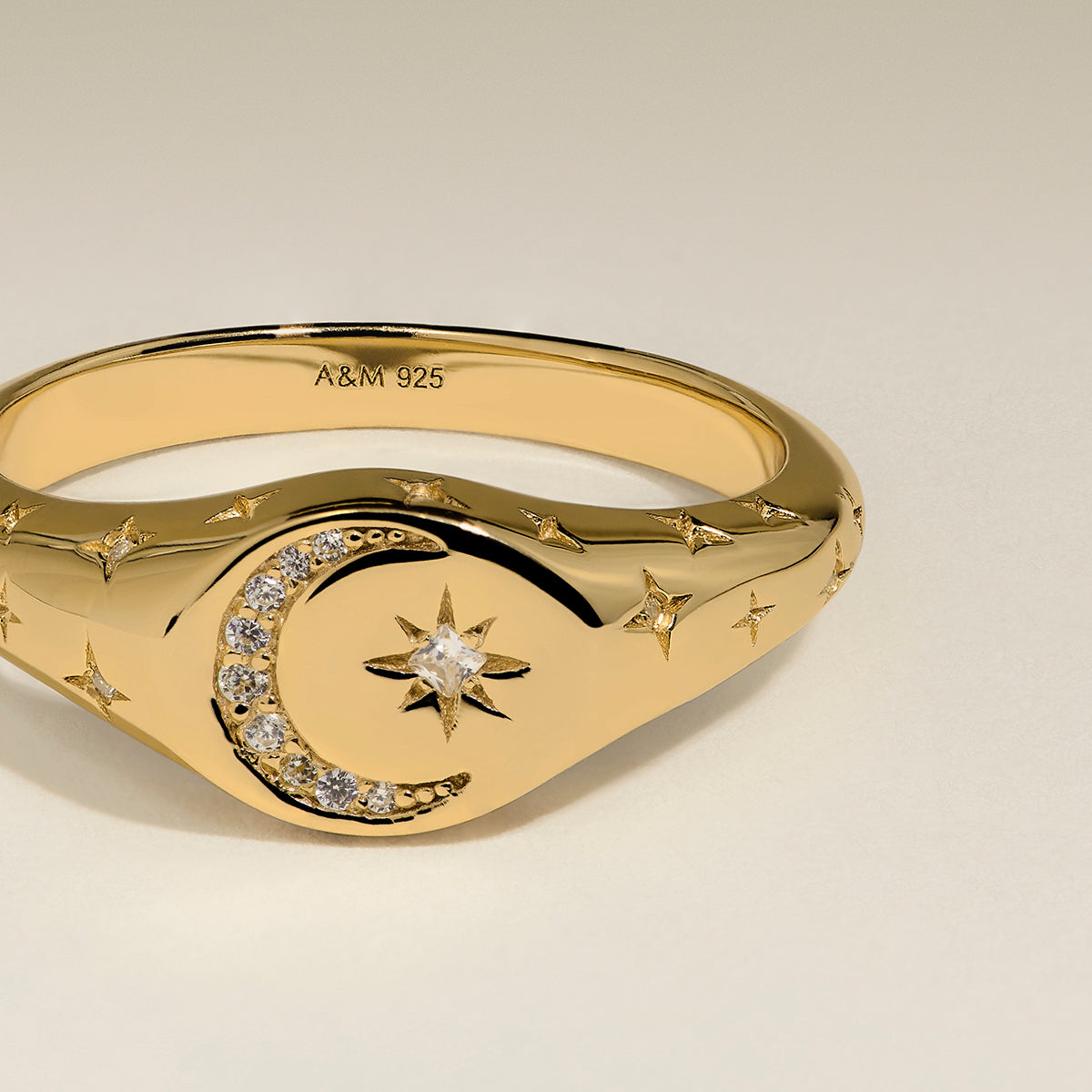 Cosmic Signet Ring in Gold-Astrid &amp; Miyu