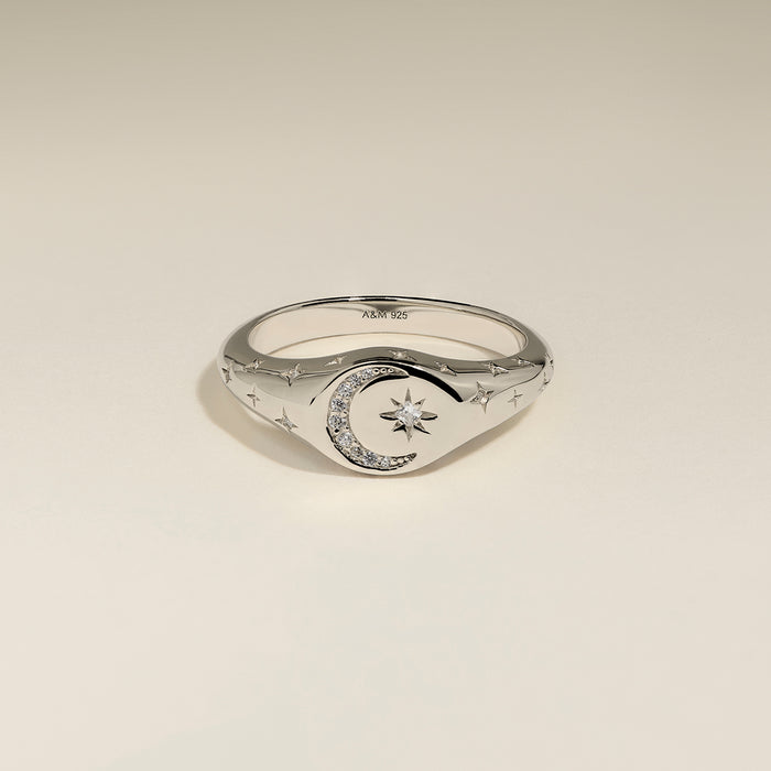 Cosmic Signet Ring in Silver-Astrid &amp; Miyu