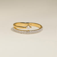 Pavé Crystal Illusion Ring in Gold-Astrid &amp; Miyu