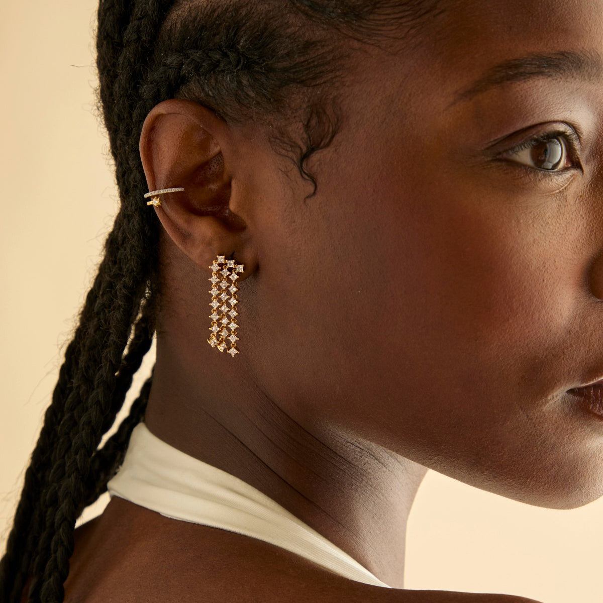 18k Gold Plated Jewellery - Cosmic Star Statement Earrings in Gold - Stud Earrings - Astrid &amp; Miyu