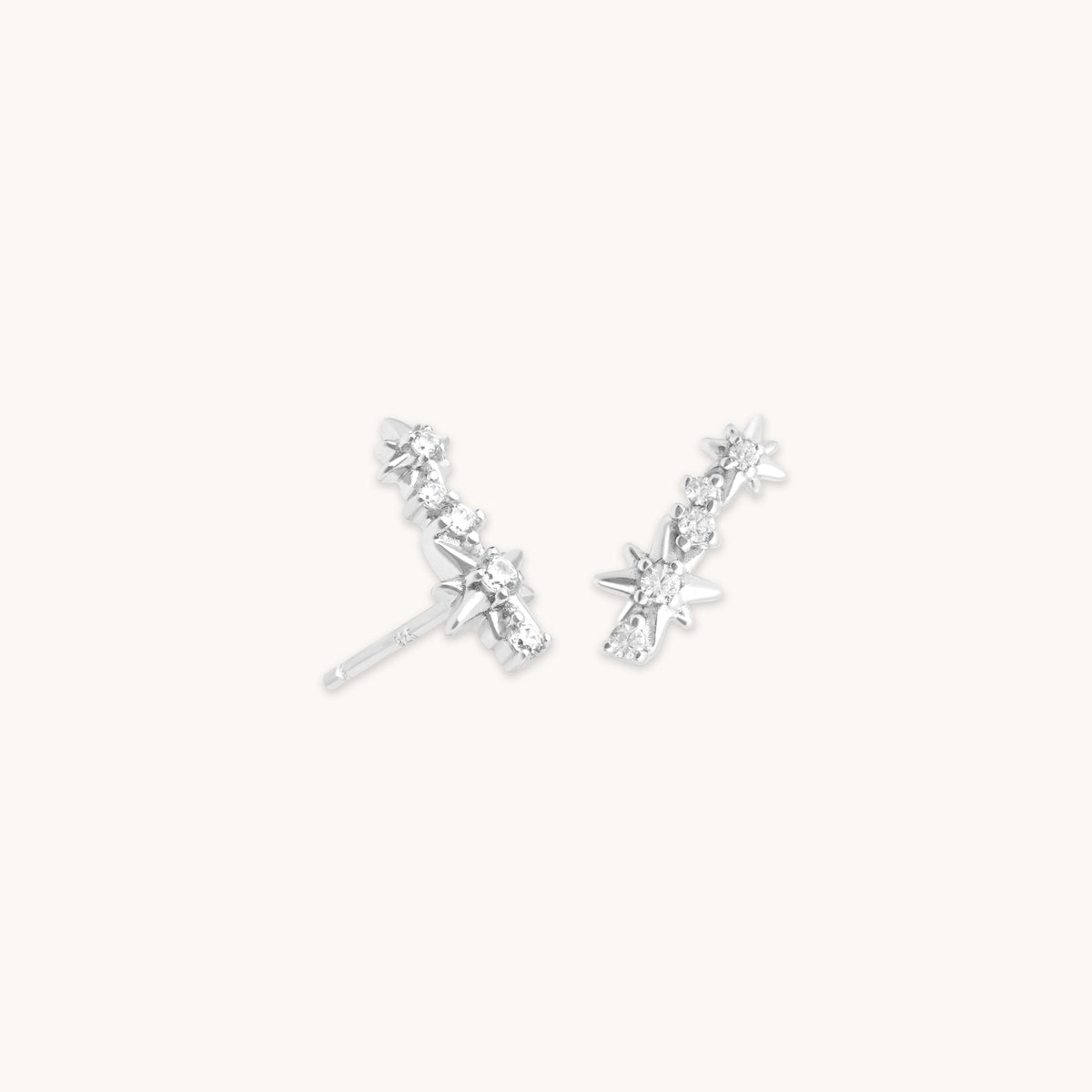 Climber Earrings - Cosmic Crystal Climber Stud Earrings in Silver - Stud Earrings - Astrid &amp; Miyu