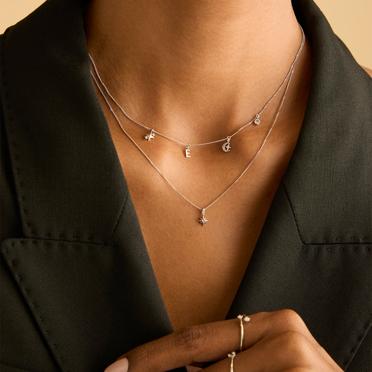 April White Topaz - White Topaz Star Pendant Necklace in Solid White Gold - Pendant Necklaces - Astrid &amp; Miyu