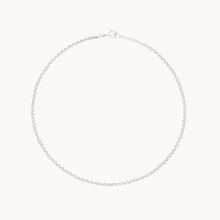 Chelsea Chain Anklet in Solid White Gold-Astrid &amp; Miyu