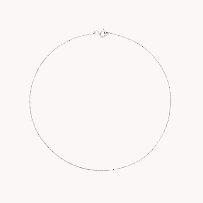 Marylebone Chain Anklet in Solid White Gold-Astrid &amp; Miyu