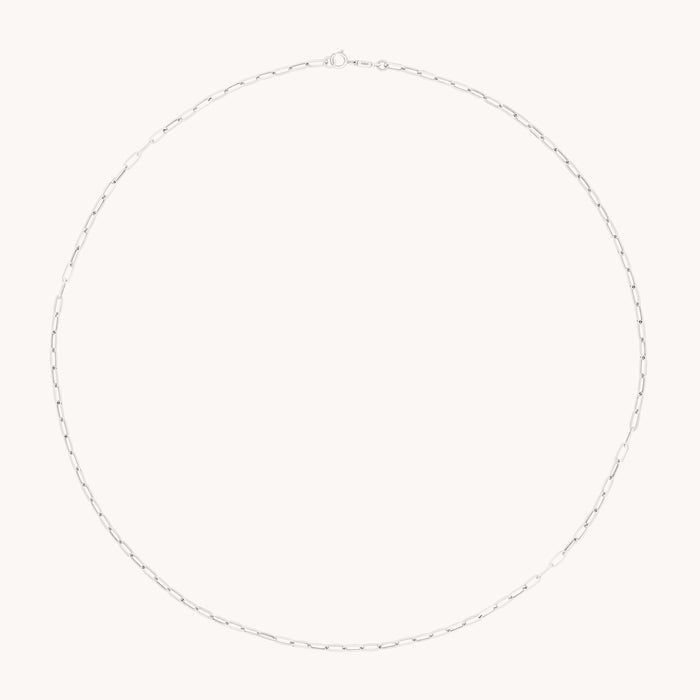 Piccadilly Chain Necklace in Solid White Gold-Astrid &amp; Miyu