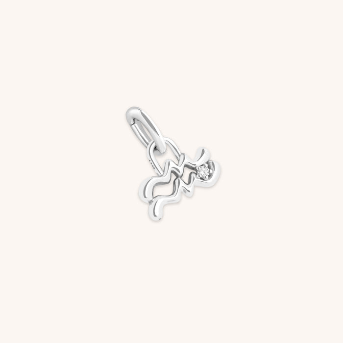 Aquarius Jewellery - Aquarius Zodiac Talisman Charm in Silver - Talisman Charm - Astrid &amp; Miyu