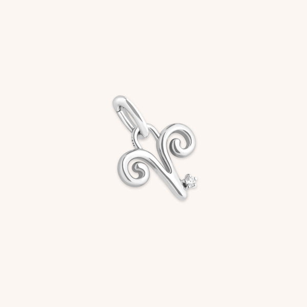 Aries Jewellery - Aries Zodiac Talisman Charm in Silver - Talisman Charm - Astrid &amp; Miyu