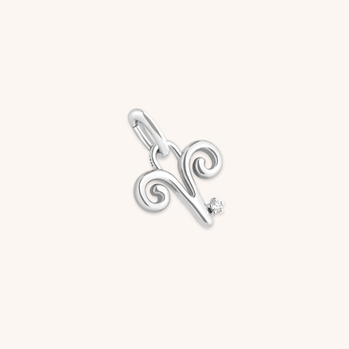 Aries Jewellery - Aries Zodiac Talisman Charm in Silver - Talisman Charm - Astrid &amp; Miyu