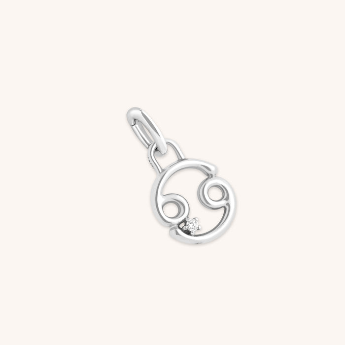 Cancer Jewellery - Cancer Zodiac Talisman Charm in Silver - Talisman Charm - Astrid &amp; Miyu