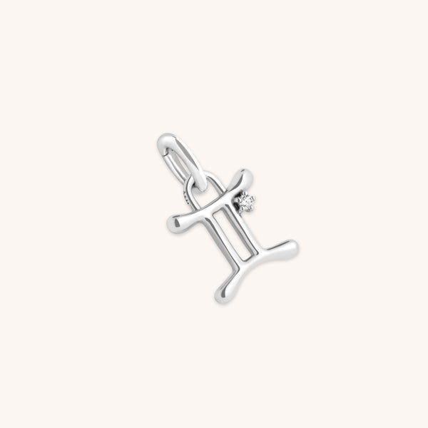 Gemini Jewellery - Gemini Zodiac Talisman Charm in Silver - Talisman Charm - Astrid &amp; Miyu