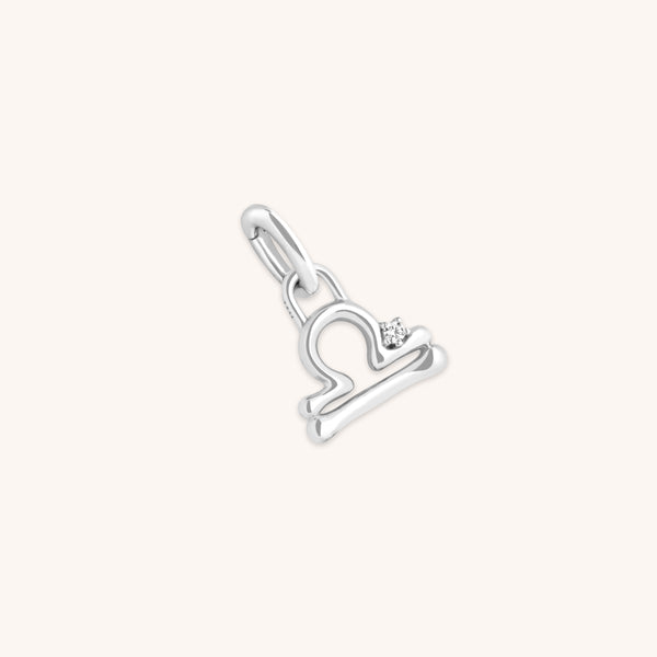 Hoop Charms - Libra Zodiac Talisman Charm in Silver - Talisman Charm - Astrid &amp; Miyu