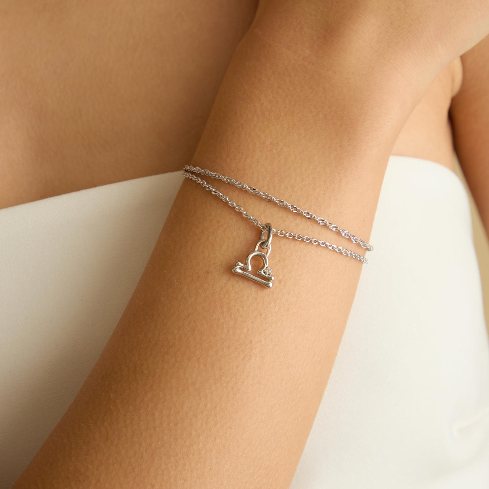 Hoop Charms - Libra Zodiac Talisman Charm in Silver - Talisman Charm - Astrid &amp; Miyu