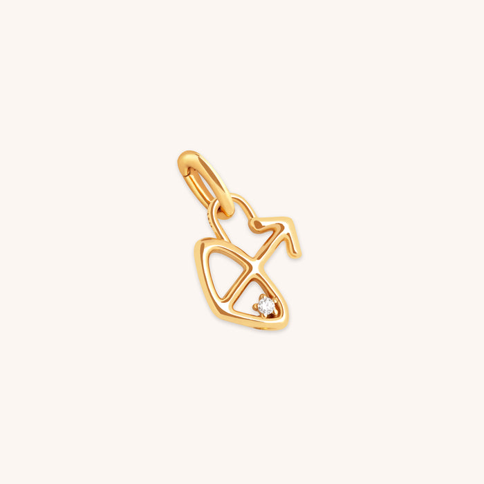 18k Gold Plated Jewellery - Sagittarius Zodiac Talisman Charm in Gold - Talisman Charm - Astrid &amp; Miyu