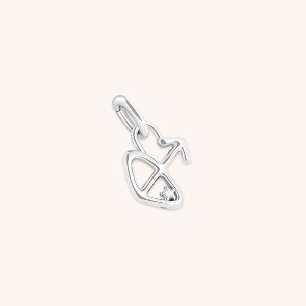 Hoop Charms - Sagittarius Zodiac Talisman Charm in Silver - Talisman Charm - Astrid &amp; Miyu