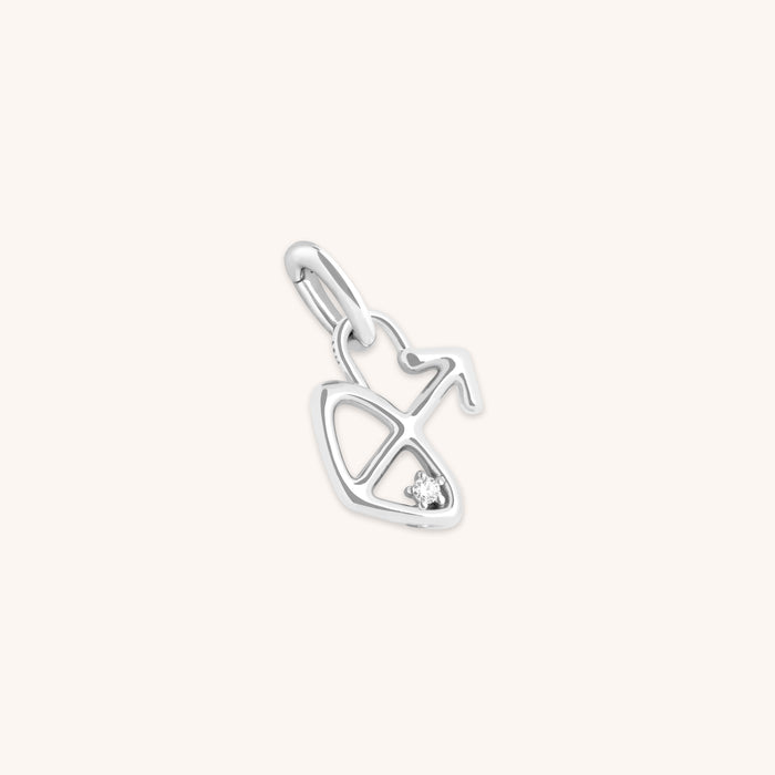 Hoop Charms - Sagittarius Zodiac Talisman Charm in Silver - Talisman Charm - Astrid &amp; Miyu