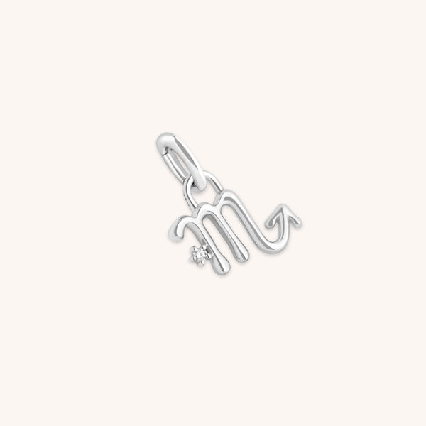 Hoop Charms - Scorpio Zodiac Talisman Charm in Silver - Talisman Charm - Astrid &amp; Miyu