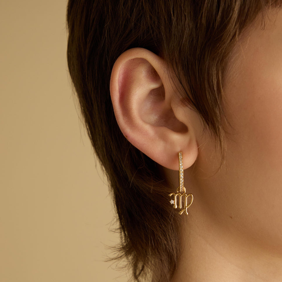 18k Gold Plated Jewellery - Virgo Zodiac Talisman Charm in Gold - Talisman Charm - Astrid &amp; Miyu