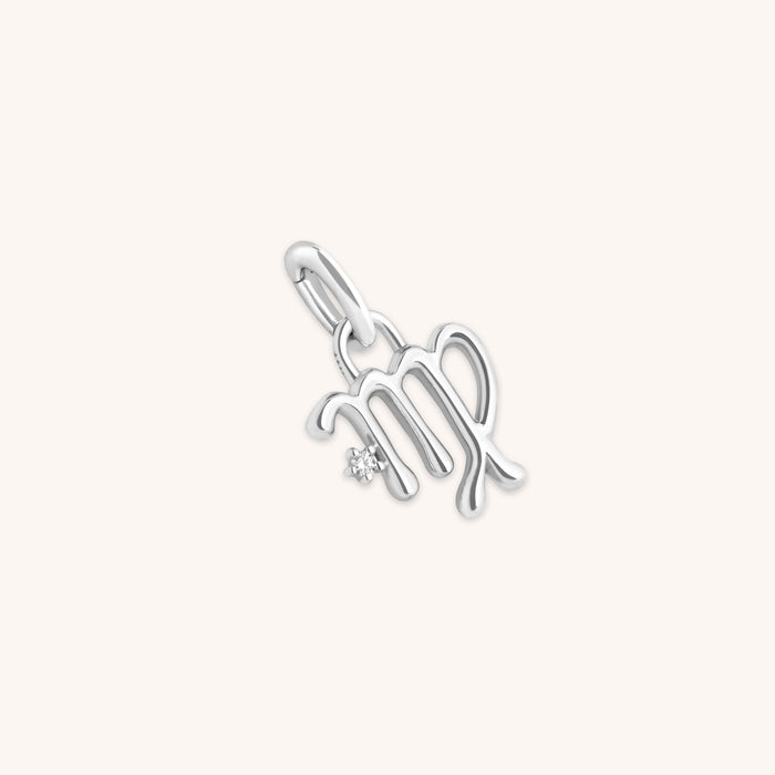 Hoop Charms - Virgo Zodiac Talisman Charm in Silver - Talisman Charm - Astrid &amp; Miyu