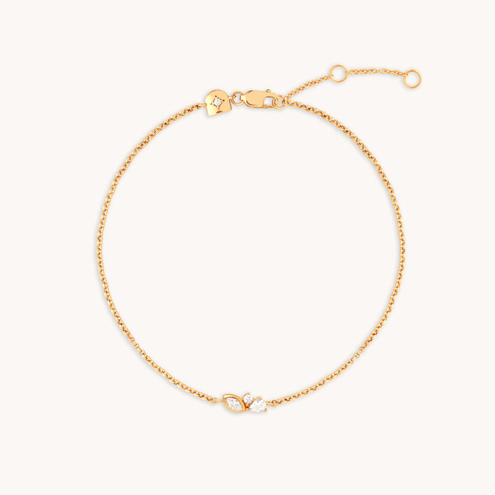 Crystal Cluster Pendant Bracelet in Gold-Astrid &amp; Miyu