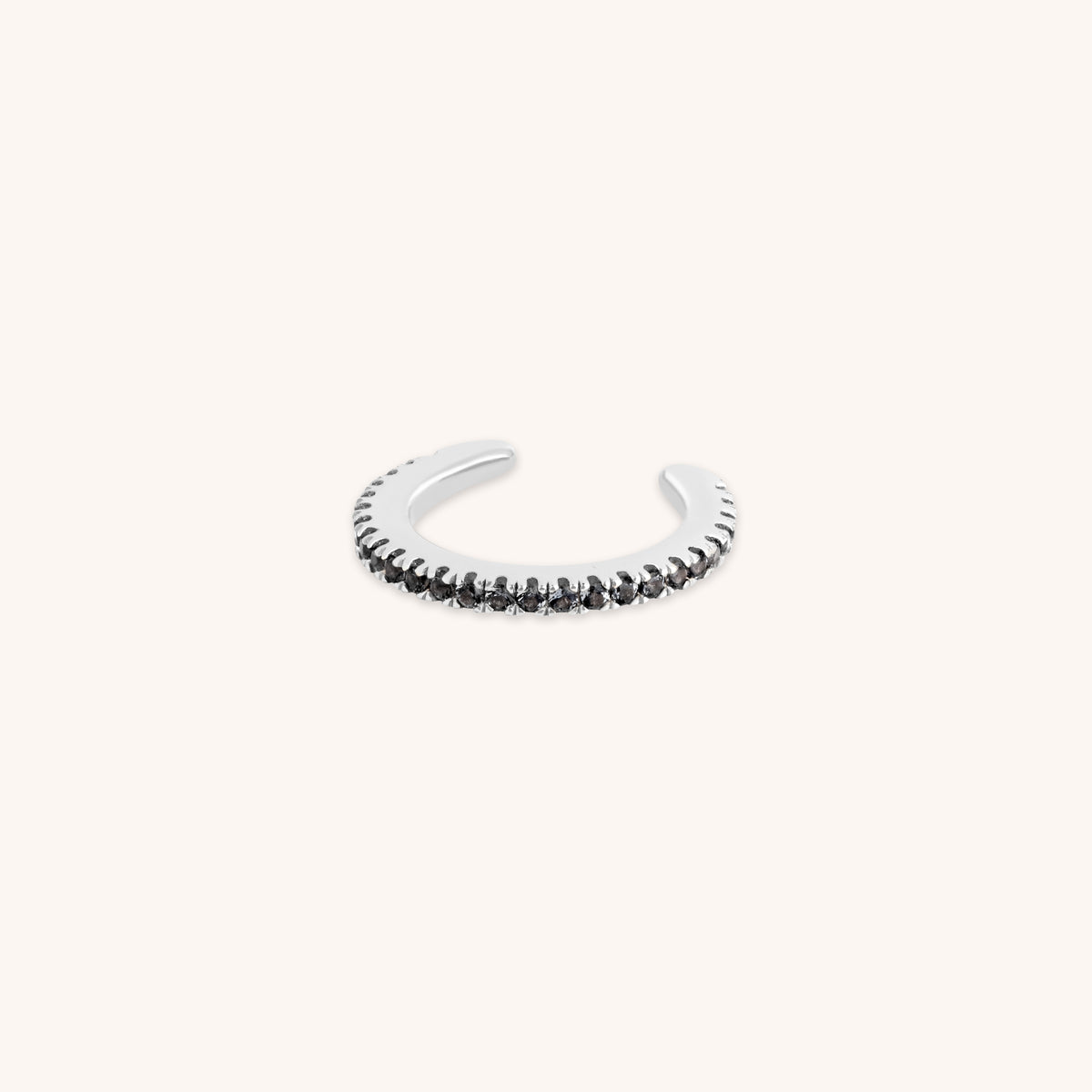 Black Pavé Ear Cuff in Silver-Astrid &amp; Miyu