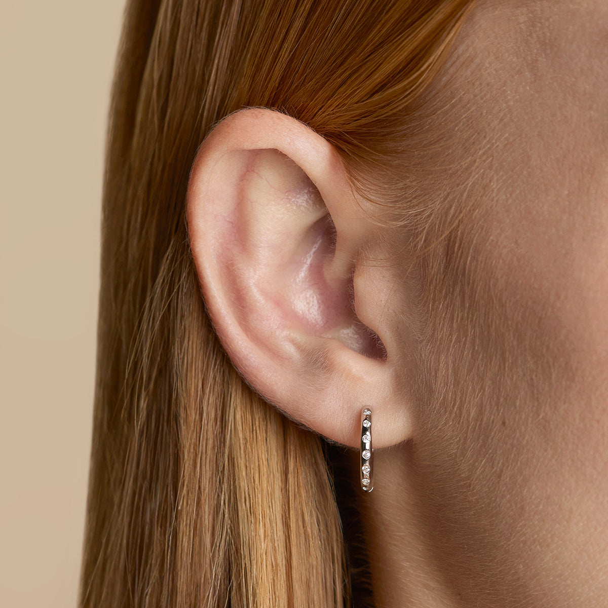 Crystal Set Hoops in Silver-Astrid &amp; Miyu