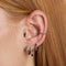 Black Pear Charm Huggies in Silver-Astrid &amp; Miyu