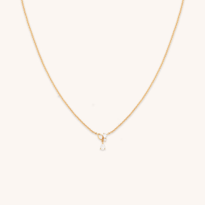 Crystal Cluster Pendant Necklace in Gold-Astrid &amp; Miyu