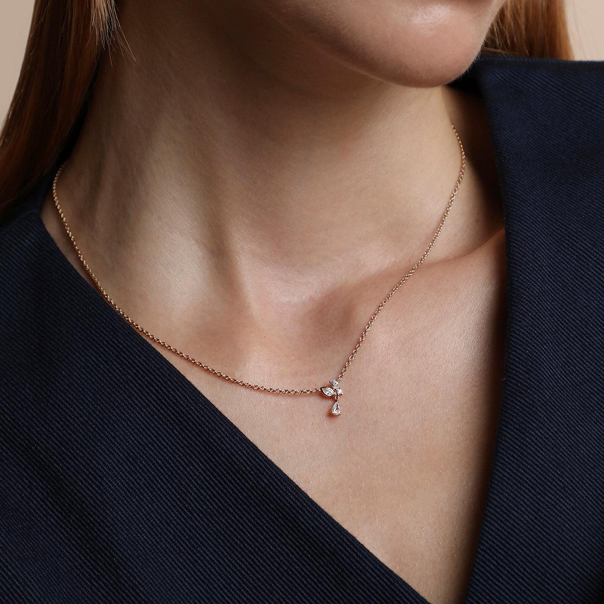 Crystal Cluster Pendant Necklace in Gold-Astrid &amp; Miyu
