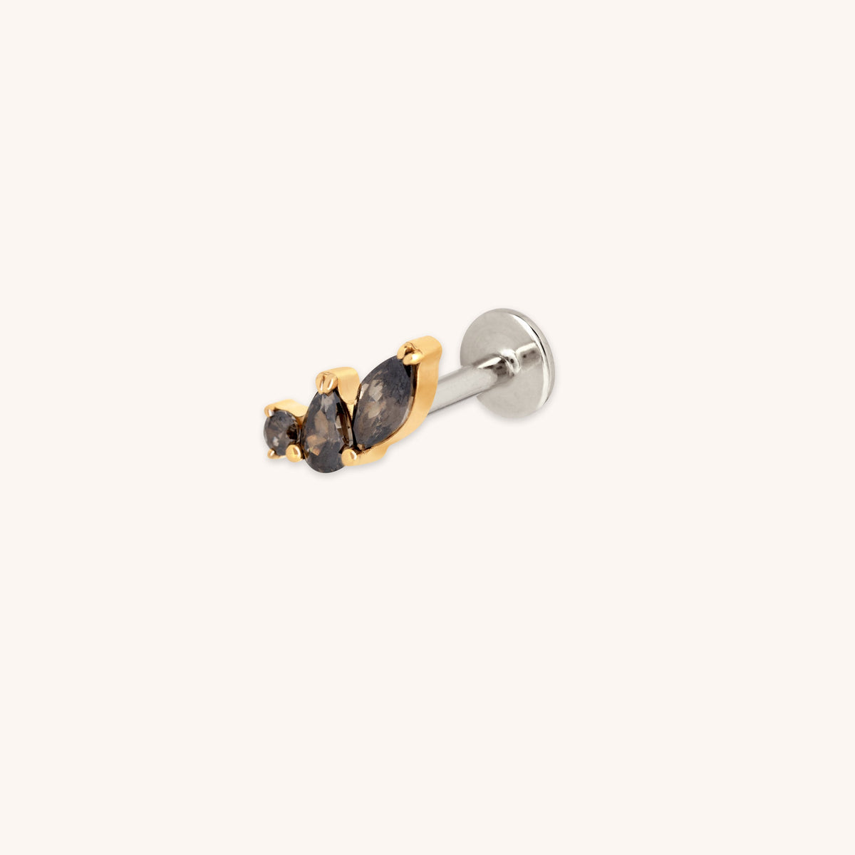 Black Cluster Titanium Piercing Stud in Gold-Astrid &amp; Miyu