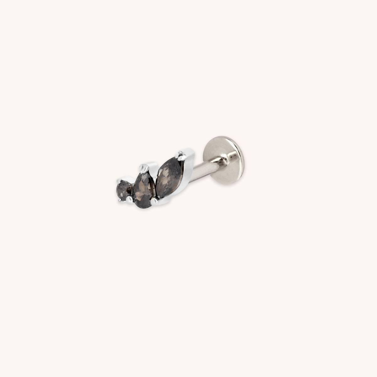 Black Cluster Titanium Piercing Stud in Silver-Astrid &amp; Miyu