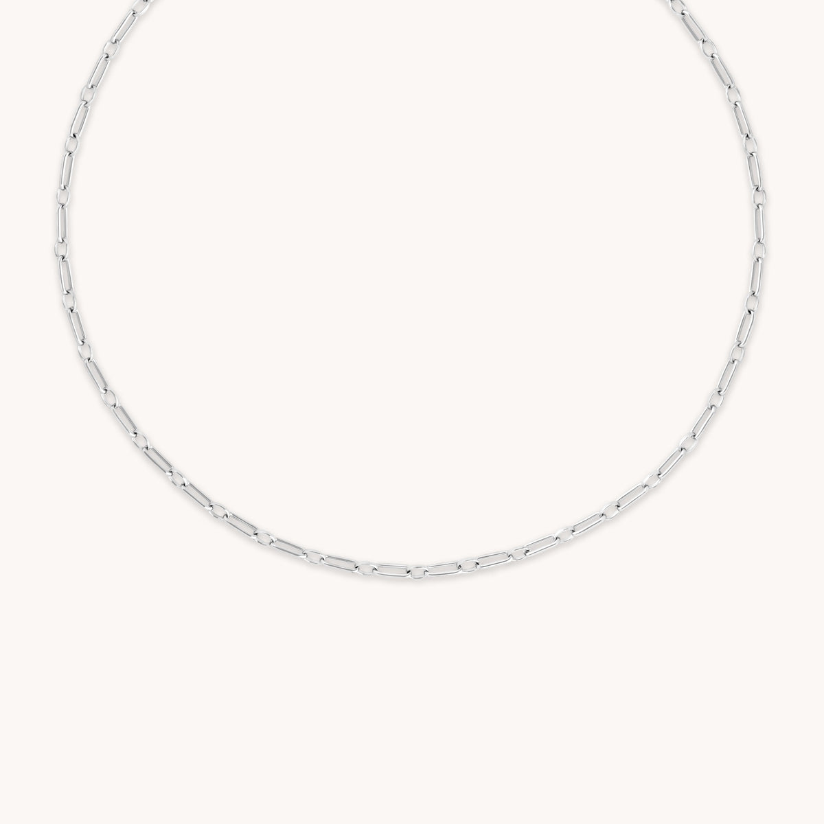 Paperclip Chain Necklace in Silver-Astrid &amp; Miyu