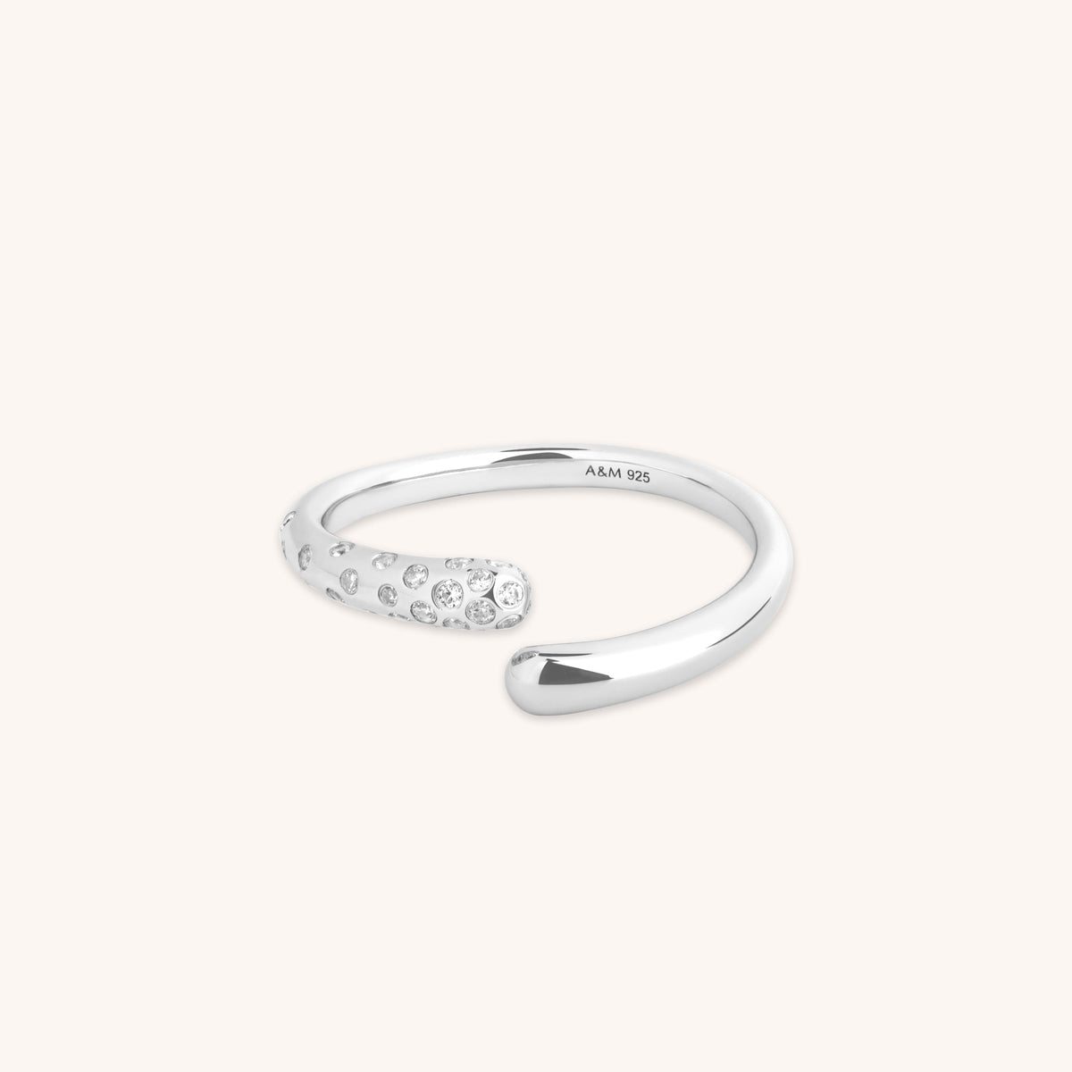 Crystal Scatter Dome Ring in Silver-Astrid &amp; Miyu