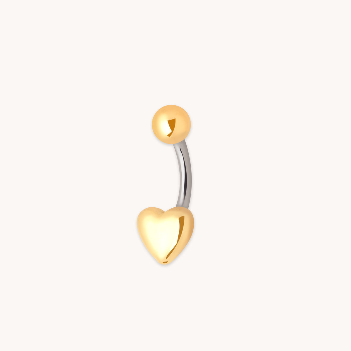 Heart Titanium Belly Bar in Gold-Astrid &amp; Miyu