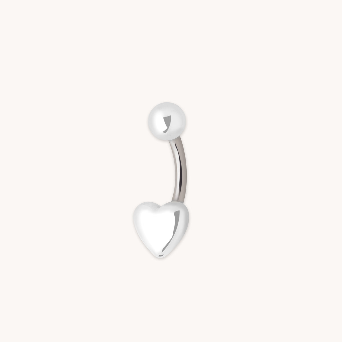 Heart Titanium Belly Bar in Silver-Astrid &amp; Miyu