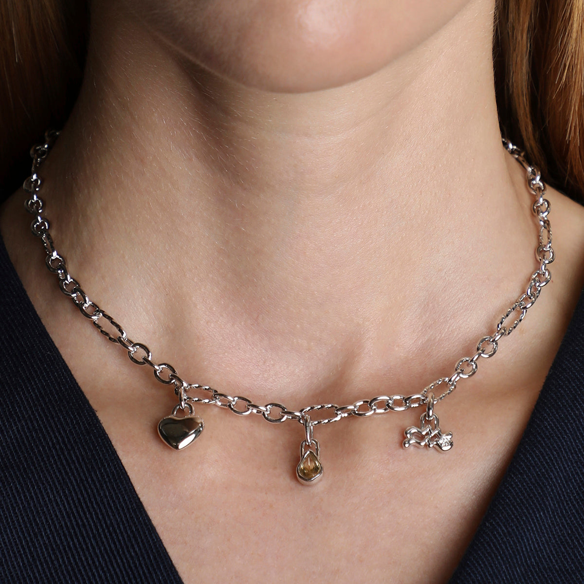 Bold Chain Necklace in Silver-Astrid &amp; Miyu