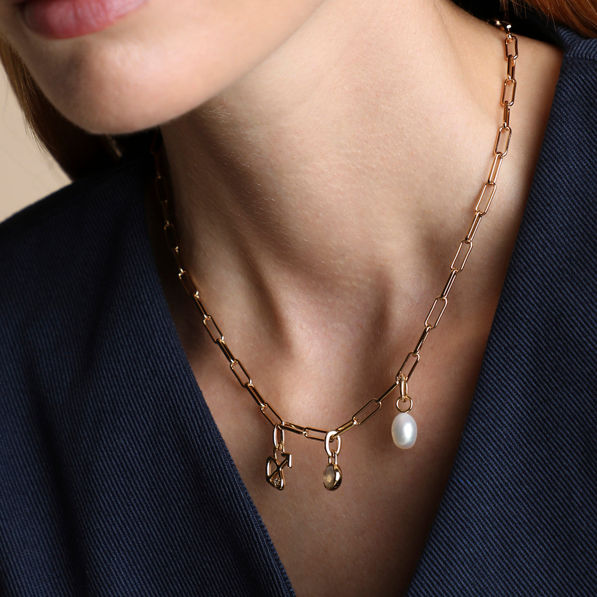Bold Piccadilly Chain Necklace in Gold-Astrid &amp; Miyu