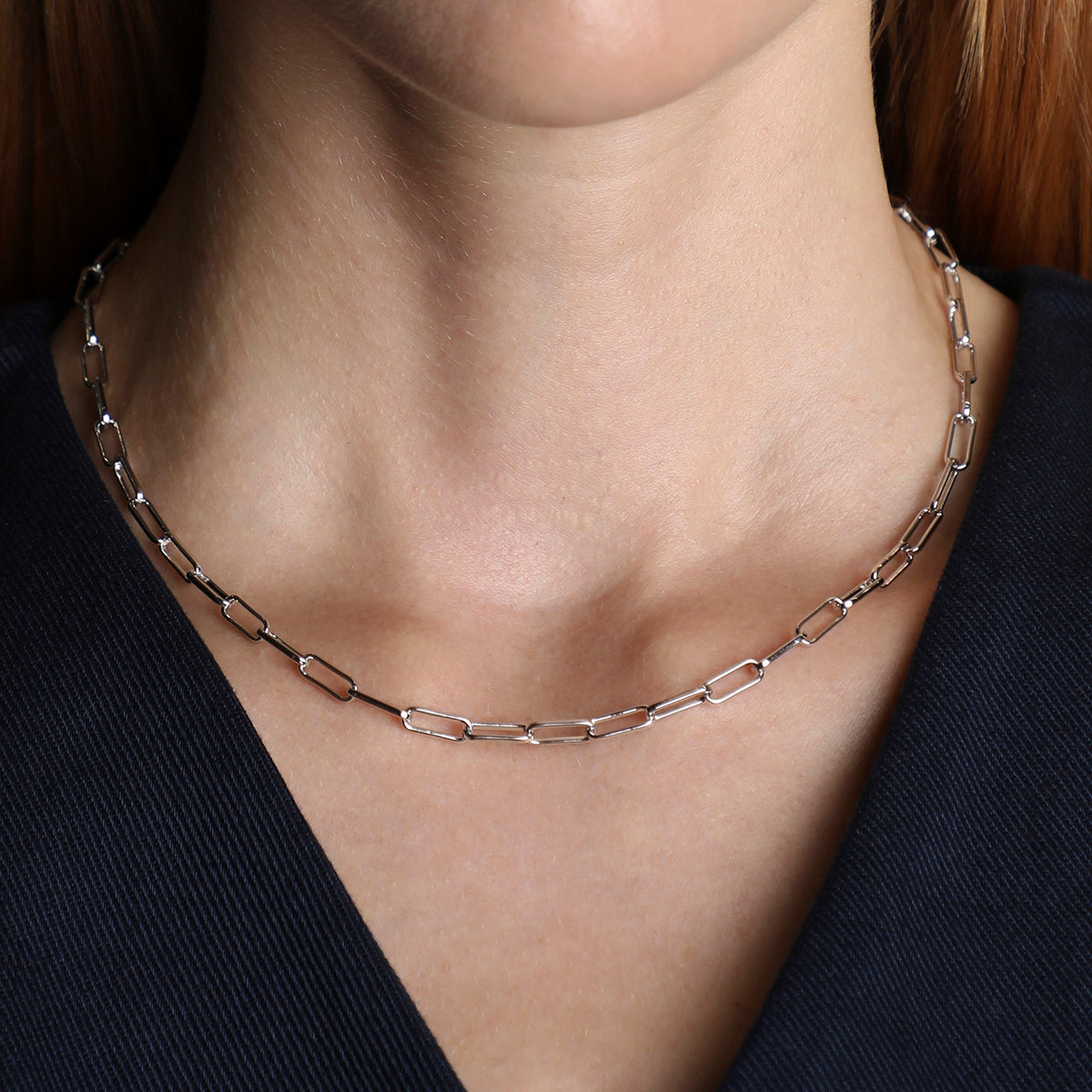 Bold Piccadilly Chain Necklace in Silver-Astrid &amp; Miyu