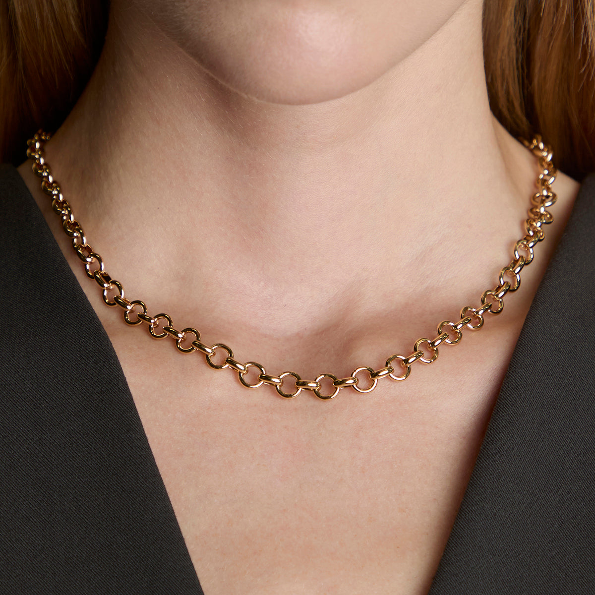 Bold Chelsea Chain Necklace in Gold-Astrid &amp; Miyu