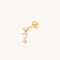 Pear Charm Hidden Helix in Solid Gold-Astrid &amp; Miyu