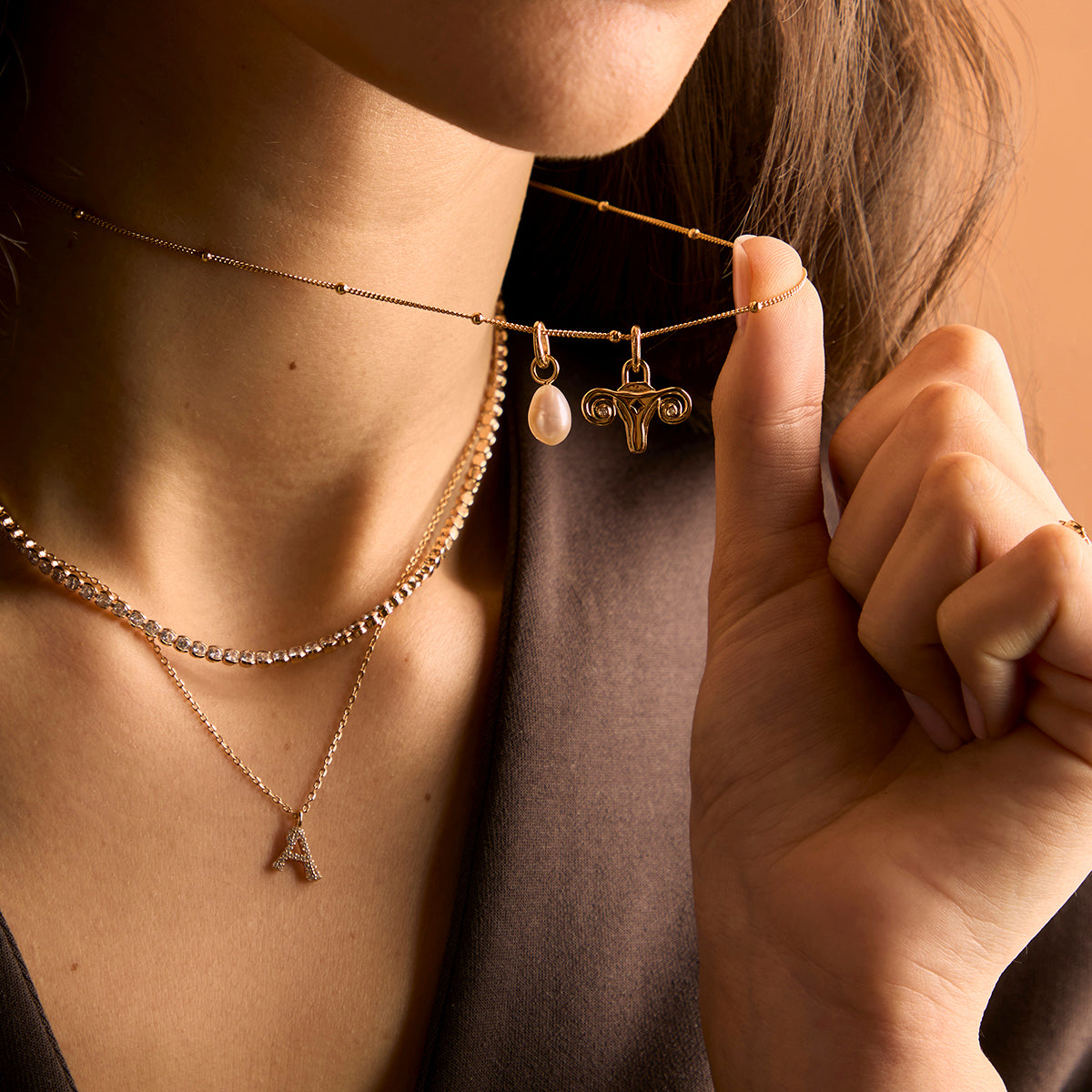 A&M x Hertility Uterus Charm in Gold-Astrid &amp; Miyu