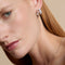 Blue Lace Agate Stone Hoops in Silver-Astrid &amp; Miyu