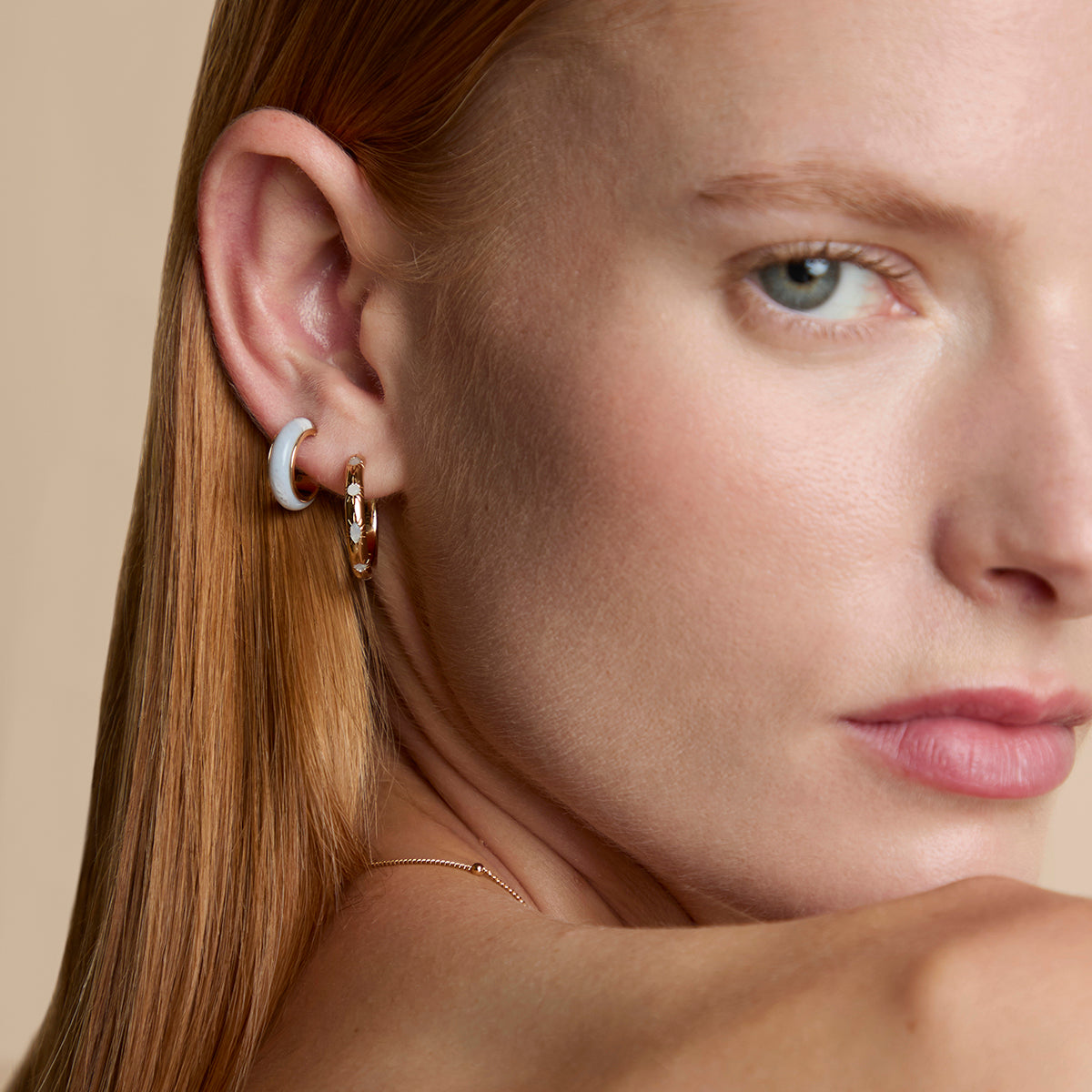 Blue Lace Agate Sun Hoops in Gold-Astrid &amp; Miyu